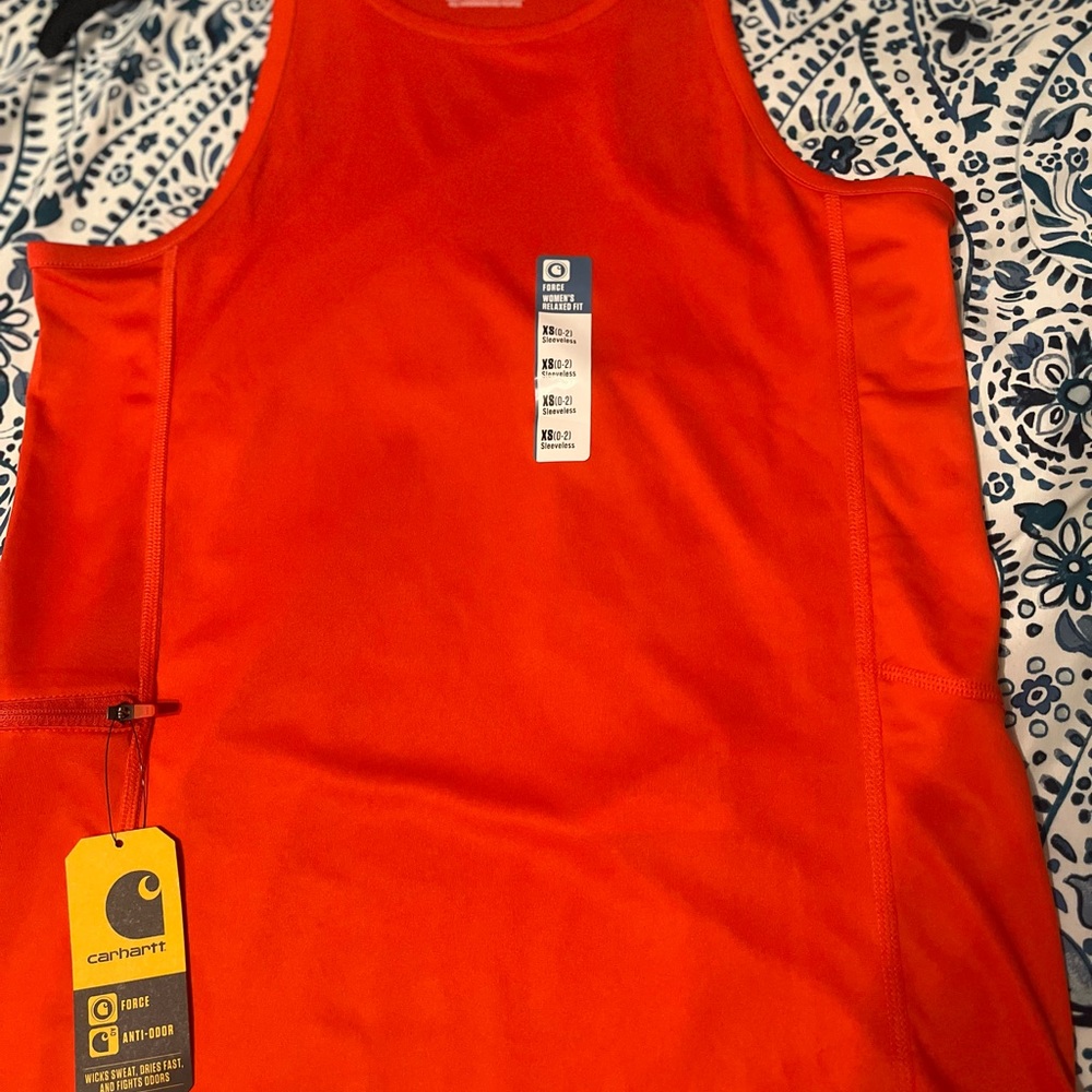 Carhartt Vibrant Orange Tank Top XS NWT